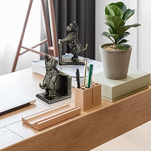 2 Pack Dog Decorative Bookends for Shelf - Cast Iron Book Ends Cute Dog Bookend Support for Home Decor, Heavy Duty Book Stands Vintage Antique Shelf Decor for Reading Enthusiasts or Dog Lovers - style: Dog Shape