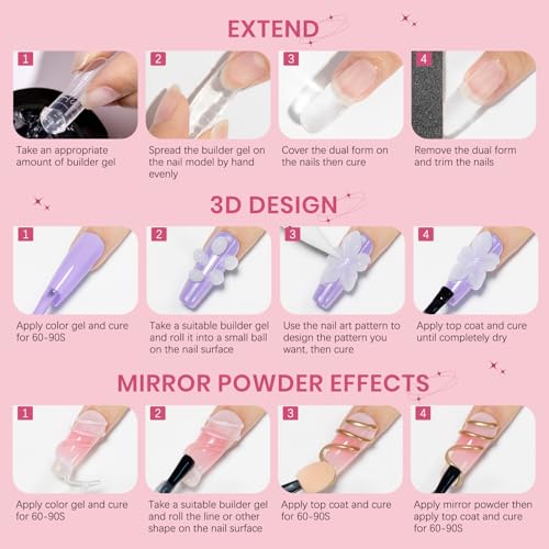 3D Sculpting Gel for Nail Art Pearl White Pink and White Solid Builder Hard Gel for Nail Extend Sculpture Molding Gels Non Stick Hand DIY at Home for Women Girls - color: Pearl White&White&Pink