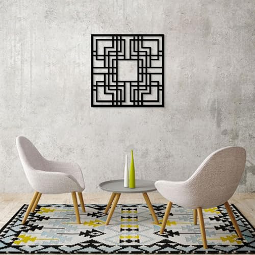 GlintHome Black Metal Wall Art - Minimalist 3D Textured Abstract Sculptures Wall Art for Office Living Room Garden Bedroom Bathroom Home Decor - color: Black-004, size: Small