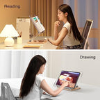 Adjustable Acrylic Book Stand for Reading, Book Holder with Pen Slot, Foldable Desktop Riser for Laptop, Recipe, Textbook - Hands-Free,Cookbook Stand, Clear Design with Page Clips