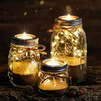 3 Sets Mason Jar Tea Light Candle Holder Lid Inserts Mason Jar Replacement Rings Farmhouse Decor for Home Party Wedding Rustic Regular Mouth Compatible with Tea Light Candles up to 1.5 Inch Diameter