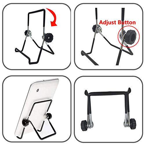 VOVIGGOL Adjustable Tablet Stand Holder, Non-Slip Foldable Holder Cradle Fit for 9-12.9" Tablets, iPad, Samsung and Kindle Fire, Display Stands Picture Frame Stand for Photos (Large Black)