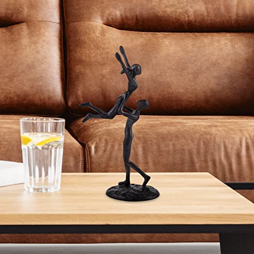 Sziqiqi Iron Sculpture Metal Statue for Couples Modern Decorative Figurine Romantic Sculptures Ornament Gift for Her Him Wedding Girlfriend Wife Abstract Home Table Decor - style: Couple Lift