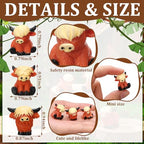 Suzile 50 Pcs Mini Resin Highland Cow Figurines Bulk Mini Cow Figurines Cute Resin Miniature Sculpture Ornament Highland Cows Gifts for Landscape Office Garden Desk Party Tabletop Decor