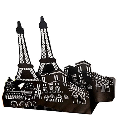 Winterworm® One Pair Vintage Fashion European Architecture Style Thickening Iron Library School Office Home Study Metal Bookends Book End (Paris Eiffel Tower) - color: Paris Eiffel Tower