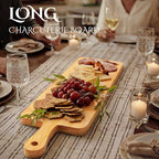 Nuenen 6 Pcs Wood Cutting Board with Handle 16.1 x 4.7 Inch Acacia Bamboo Wooden Serving Kitchen Chopping Boards for Pizza, Bread, Cheese, Charcuterie, Fruit, Vegetables(Narrow Bamboo) - color: Bamboo, size: 16.1 x 4.7 Inch