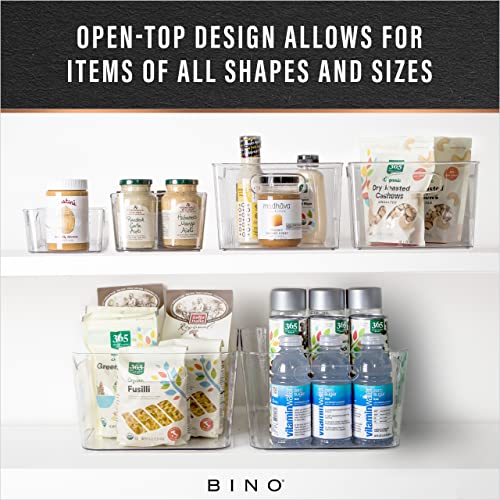 BINO | The SOHO Collection Plastic Storage Bins, X-Small - 2 Pack, Clear | Pantry and Fridge Organizer Containers, Kitchen Cabinet and Medicine Cabinet Bins - color: Clear, size: X-Small