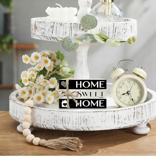 Mini Decorative Books For Home Decor, Small Wood Book Stack For Table Decor, Home Decor Book For Living Room Mantel, Farmhouse Stacked Books Decorative（L42） - color: black Home sweet