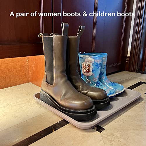 WATANIYA PET Boot Tray for Entryway Indoor, Heavy Duty Shoe Mat Tray 2 Packs, 16.7"x12.8" Waterproof Shoe Trays with Raised Edge, Outdoor Multi-Purpose Mat for Boots, Shoes, Garden - color: Oatmeal, size: (2Pack) 16.7''x 12.8''