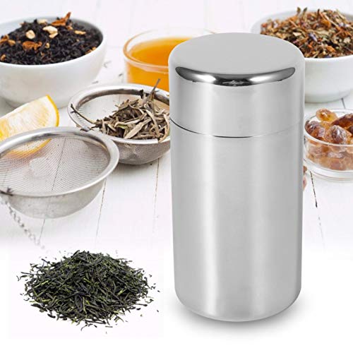 Tyenaza Tea Canister, Double Seal Stainless Steel Tea Tin Canister with Airtight Double Lids for Loose Tea Coffee Candy Herbs and Spices Storage(l) - size: l