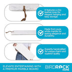 BIRDROCK Home 23" Marble Serving Board - Charcuterie Board for Party Appetizers - Kitchen Platter for Food - Pizza Fruit Display - White