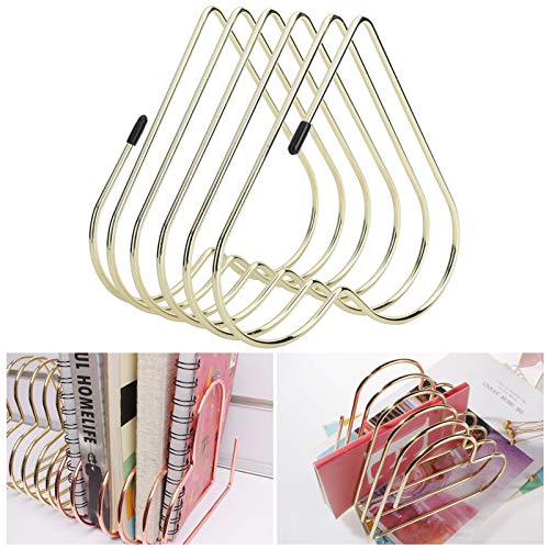 Desk Book Storage Rack Telescopic Files Stand Organizer Craft Supplies Decoration for Desktop Office Study Rooms (Gold) - color: Gold