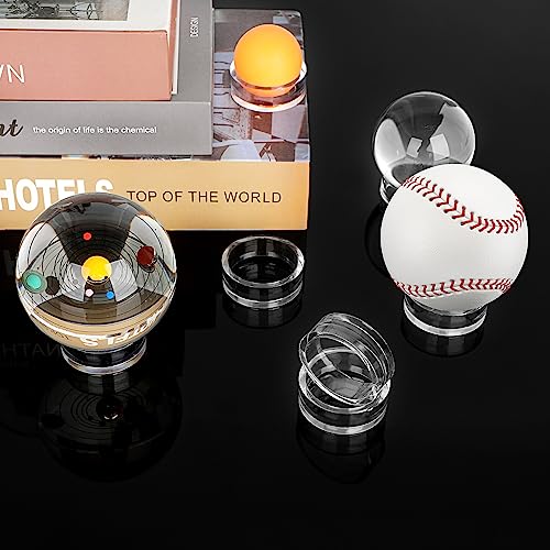JUXYES Pack of 12 Clear Sphere Display Stand, Clear Sphere Holder Small Plastic Display Stands Round Display Easel Stands for Decorative Eggs, Crystal Balls, Marbles, Ball, Spheres, Collections