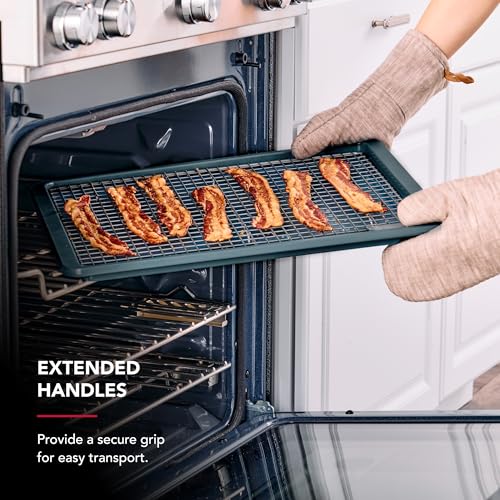 KitchenAid Nonstick Swiss Engineered Aluminized Steel Baking Sheet, Dishwasher Safe, Agave, 13x18 Inch - color: Agave, size: 13 x 18 Inch