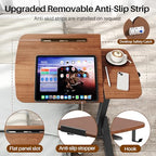 Overbed Bedside Table with Wheels,Tiltable Hospital Bed Table, Pneumatic Adjustable Overbed Table, Rolling Laptop Desk, Mobile Standing Desk for Bed, Couch, or Hospital Use - color: Brown