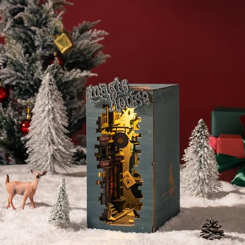 Rolife DIY Book Nook Kit Magic House, DIY Miniature Booknook Kit 3D Creative Decorative Bookend Bookshelf Insert 3D Puzzles for Adults, Halloween/Christmas Decorations/Gifts for Adults (Magic House) - color: TGB -Magic House