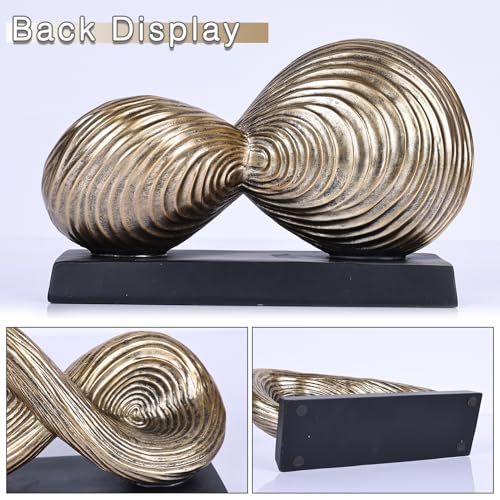 orenm Modern Infinity Loop Symbol Sculpture,Abstract Art Geometric Knot Home Decorations,Unique Shelf Decor Sculpture for Desk Paperweights,Entryway Table,Living, Coffee Table Decor (Gold) - color: Gold