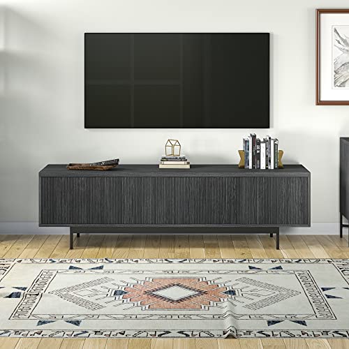 Henn&Hart Whitman, 70'' Rectangular TV Stand, Charcoal Gray - color: Charcoal Gray, size: 70'' Rectangular TV Stand