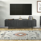 Henn&Hart Whitman, 70'' Rectangular TV Stand, Charcoal Gray - color: Charcoal Gray, size: 70'' Rectangular TV Stand