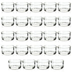 Juvale Glass Votive Candle Holders - Fits Standard Tealight Candles - Short Tealight Holders - Pack of 24, 1.9 in Dia x 1.0 in H