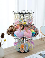 MyGift 3 Tier Classic Large Black Metal Jewelry Tree Holder Organizer with 360 Degree Rotating Arms, Spinning Necklace and Bracelet Tower Display Stand with 36 Hooks and Top Card Holder For storage - color: Black (3 Tier)