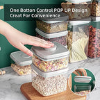 Ankou Airtight Food Storage Container - 0.32 QT （380ml Small Pop Up Food Containers With Lids, Bpa Free Stackable Container for Sugar Tea Candy- 8 Labels - Clear - color: 0.32 QT