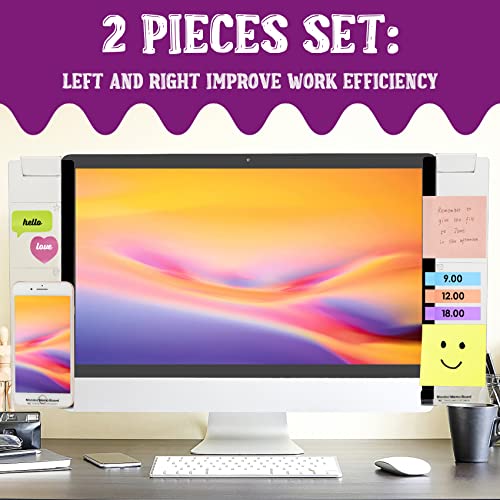 Office Desk Accessories 2pcs Computer Monitor Memo Board Multifunction Message Board Transparent Creative Monitor Side Panel with Sticky Note Holder Phone Holder Suitable for Office Home Work Desk - color: Monitor Memo Board 2