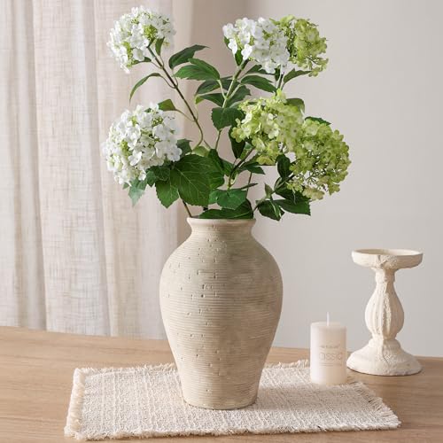Ceramic Flower Vase Home Decor, 9 in Farmhouse Table Vases Rustic Vintage Living Room Kitchen Bedroom Pottery Decorative Vases for Flowers House Book Shelf Office Coffee Desk Dining Entryway, Retro - color: 9 in - Retro