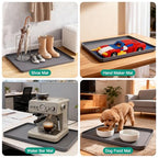 Oil Drip Mat for Under Car, 34x22in Silicone Oil Spill Mats for Garage Floor, No Splatter Non-Slip Oil Catch Pan Driveway Oil Drip Tray,Easy to Clean-Grey - color: Grey