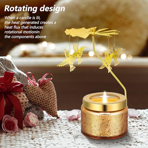 Kunrsug Hummingbird Rotating Scented Candles Gift Set for Birthdays, Christmas, Thanksgiving, or As A Unique Present for Your Mom, Sister, Girlfriend, Colleagues, Friends, or A Dear Friend - style: Hummingbird