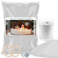 Sukh Snow Pearled-Candles with Wicks - DIY Snow Candle Wax with Wicks,Wax,Refillable for Making,Weddings,Partie (Silver) - color: Silver