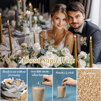 Sukh Snow Pearled-Candles with Wicks - DIY Candle Sand,Pearled Wax with Wicks,Wax,Refillable for Weddings,Partie (Sand) - color: Sand