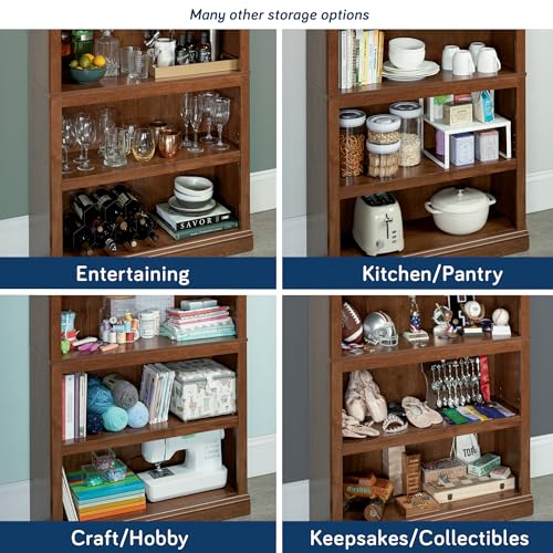 Sauder 5-Shelf Split Bookcase/ Book shelf, Oiled Oak finish - color: Oiled Oak Finish