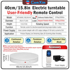 15.8In Remote Large Motorized electric turntable Rotating platform Photography Turntable Motorized lazy susan Base giratoria para for Photography,3D Scanner,Heavy duty display(Load Range:220~500lbs) - size: 15.8inch/White/500Lbs Load