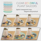 12Pcs Clear Plant Saucer, 6 8 10 Inch Durable Plastic Plant Tray, Round Plant Pot Saucers, Drip Tray for Indoor and Outdoor Garden, Clear - color: Clear(6" 8" 10")