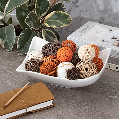 ANDALUCA Large Decorative Vase Filler Bag with Orbs, Balls (Sunset Orange) - color: Sunset Orange
