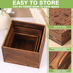 3 Pack Wood Cake Cupcake Stand Buffet Risers, Wooden Display Stand Wood Display Riser, Square Food Display Risers for Party Wedding Birthday Home (6" 7" 8") - color: Brown 3pcs (6" 7" 8")
