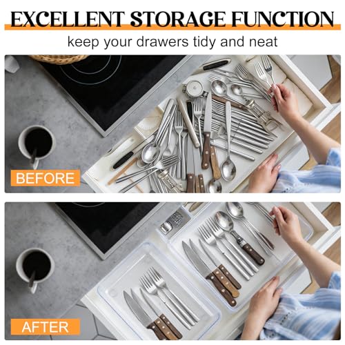 Maitys 12 Pcs Clear Drawer Organizer 9 x 6 x 2 Inches Plastic Rectangle Trays Makeup Vanity Storage Bins and Kitchen Drawers Dividers for Office Desk Silverware Kitchen Utensils - color: Clear, size: 9 x 6 x 2 Inches