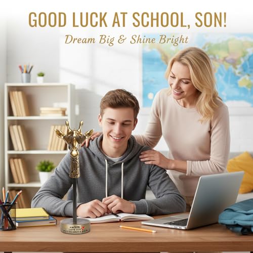 Son Birthday Gifts from Mom Dad, Stuffers for Teens Boys, Funny Exquisite Giraffe Gift with Inspirational Card, Fathers Day Handmade Emotional Animals for Son - style: TO MY SON