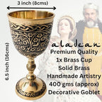 Vintage Chalice Medieval Goblet | 1x Solid Brass Red Wine Glass Cups of Royal King Arthur - Renaissance, Birthday Gifts Christmas Wedding Anniversary Novelty Ceremonial Drinkware (Czar Goblet) - style: Czar Goblet