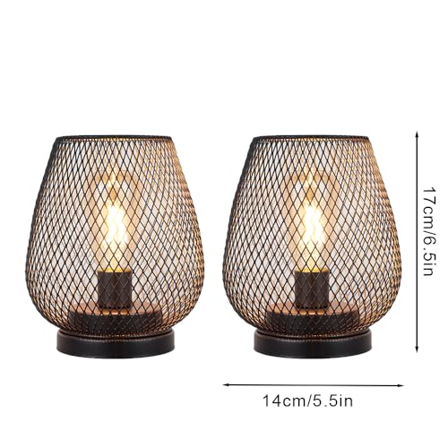 JHY DESIGN Set of 4 Metal Cage LED Lantern Battery Powered Cordless Accent Light with LED Great for Weddings Parties Patio Events for Indoors Outdoors - style: Set of 4 Modern