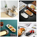 4 Pcs 7 Inch x 3.3 Inch Trinket Tray, Silver Stainless Steel, for Serving Trays Towel Storage Dish Plate Tea Fruit Trays Jewelry Plate Decorative Storage Tray