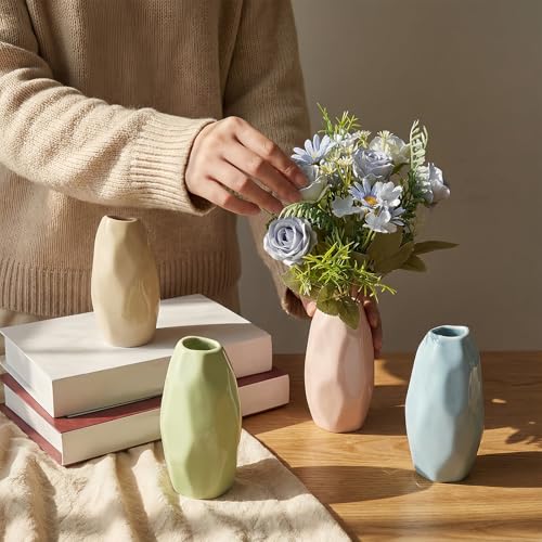 Simple Vase for Flowers Plants, Small Cute Flower Vase for Modern Table Shelf Home Decor Wedding Boho Decor, Farmhouse (1pc-BGZ-Brown) - color: 1pc-bgz-brown