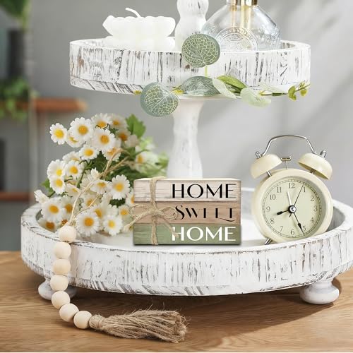 Mini Decorative Books For Home Decor, Small Wood Book Stack For Table Decor, Home Decor Book For Living Room Mantel, Farmhouse Stacked Books Decorative（L44） - color: Retro Home sweet