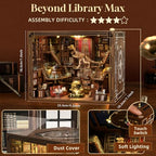 CCCDF DIY Book Nook Kit, Miniature Dollhouse Booknook Kit, 3D Wooden Puzzle Bookend Bookshelf Insert Decor with LED Light for Teens and Adults (Beyond Library Max) - style: Beyond Library Max