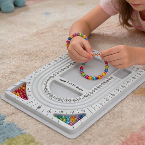 MIAO YUAN 4PCS DIY Hand String Necklace Design Plates Beaded Measuring Tray for Jewelry Making, Size Measuring Panel Flocking Jewelry Finishing Tray - color: Silver