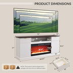 IFGET Fluted Fireplace TV Stand for TVs Up to 80 inch, Modern Entertainment Center with 36" Electric Fireplace, Wood Media Console w/Drawers and Adjustable Shelves for Living Room, Antique White - color: Antique White