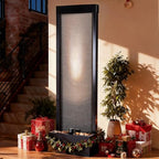 Jocoevol Mesh Panel Waterfall Fountain, Large Indoor Water Feature with Stones & Light, 64" Floor Standing Water Wall for Home Decor, Living Room, Patio, Outdoor Garden - style: Mesh Panel