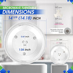 Microwave Plate Replacement 14 1/8 inch Fits W10531726 Whirlpool Microwave Glass Plate - Exactly Replaces Rotating Microwave Turntable Plate - Durable Oven Dish Tray For Better Cooking And Reheating - size: 14.18"