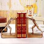 Book Ends, Decorative Heavy Duty Bookends Golden Resin Sculptural Bookend Sets Study Room Living